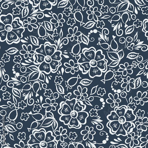 Fototapeta Naklejka Na Ścianę i Meble -  Floral seamless pattern. Vector illustration 