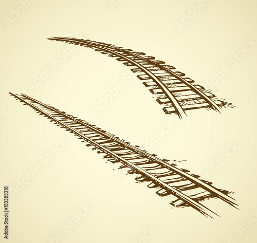 Railway. Vector drawing