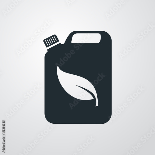 Icono plano bidon con hoja en fondo degradado