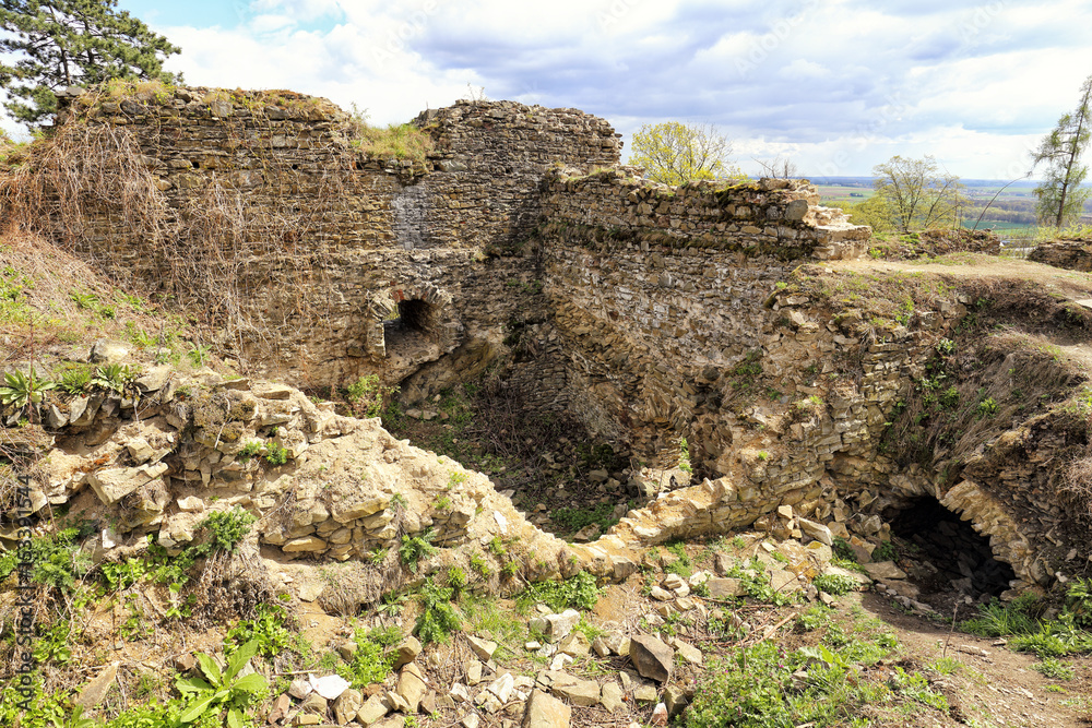 Walls and ruins of the medieval building