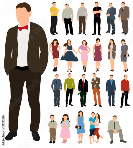  isolated, a collection of people without a face