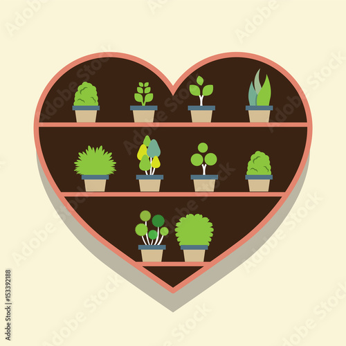 Flat Design Bookshelves On Wall Vector Illustration