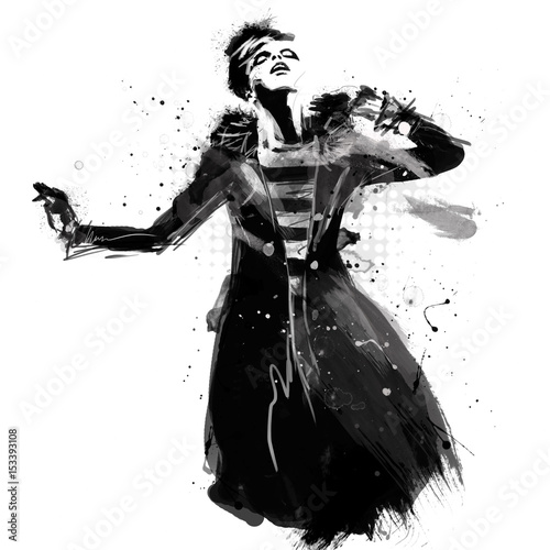 fashion sketch drawing girl