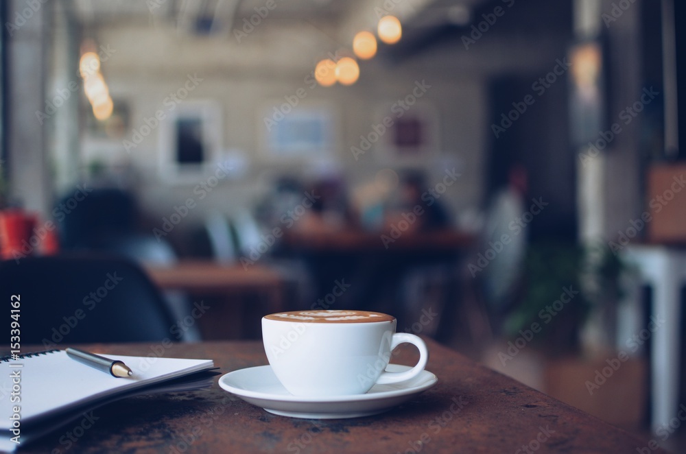 coffee latte art in coffee shop 