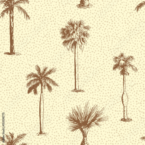 Seamless pattern with palm trees. Palmetto repeatable pattern.