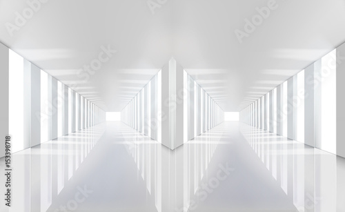 Long hallways. Vector illustration.