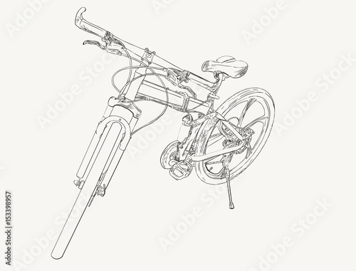 hand drawn modern bike , sketch vector.