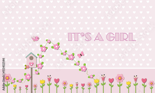 It's a girl con flores y nido de pájaros.