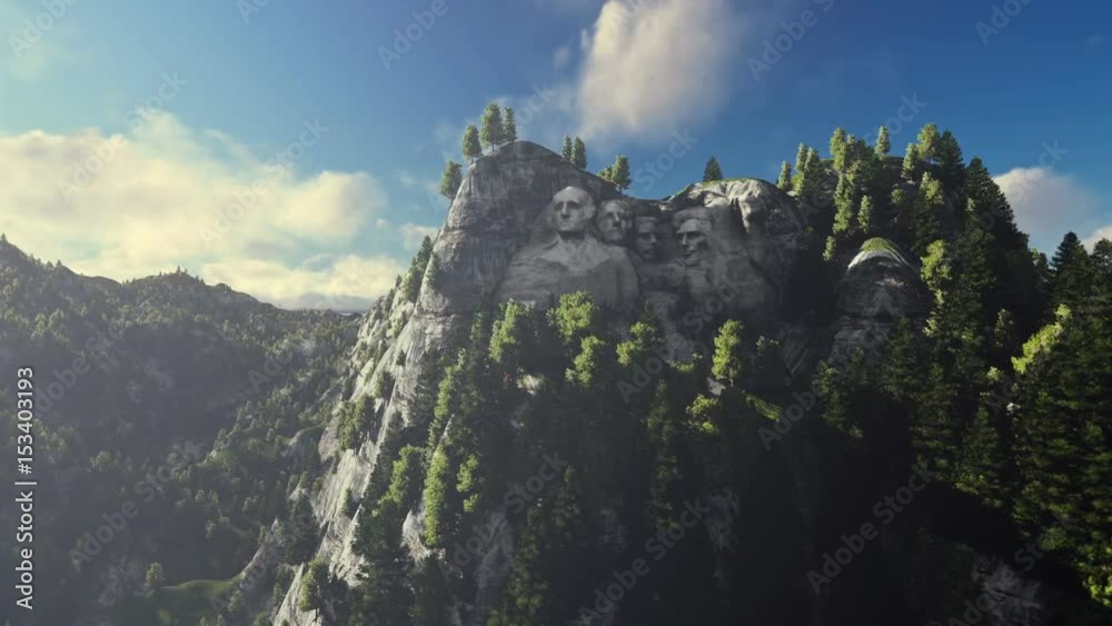 Mount Rushmore, timelapse clouds, camera fly Mount Rushmore, timelapse clouds, camera fly