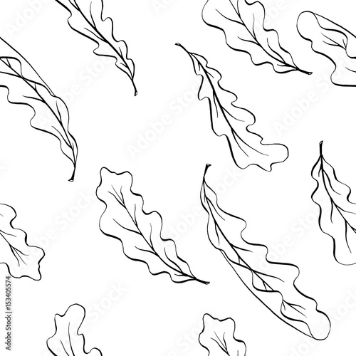 seamless vector graphic oak leaves pattern