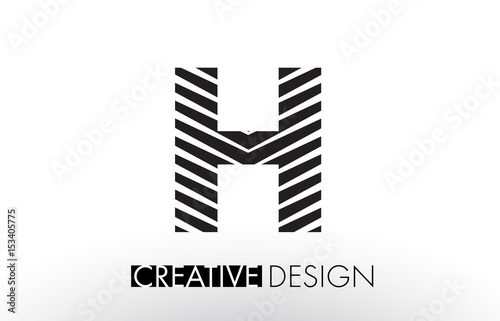H Lines Letter Design with Creative Elegant Zebra