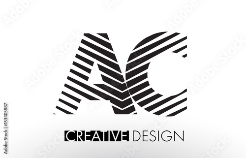AC A C Lines Letter Design with Creative Elegant Zebra