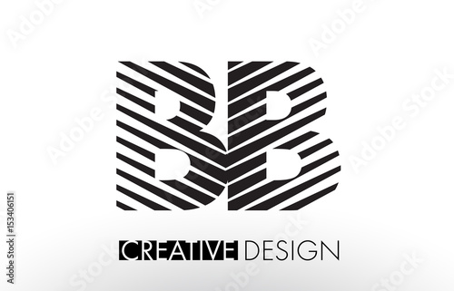 BB B B Lines Letter Design with Creative Elegant Zebra