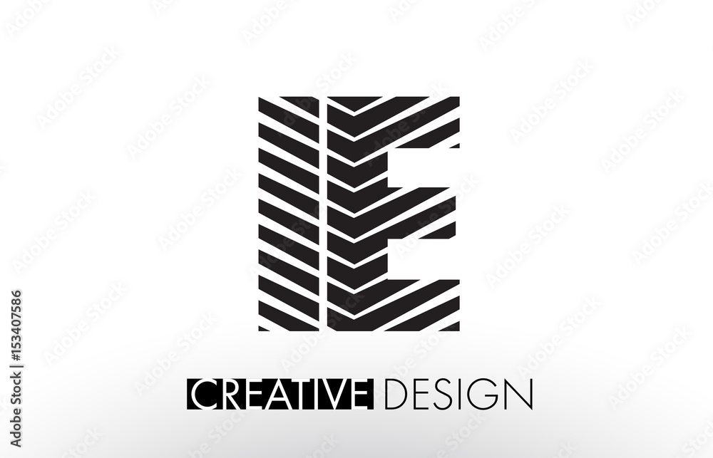 IE I E Lines Letter Design with Creative Elegant Zebra IE I E Lines Letter Design with Creative Elegant Zebra