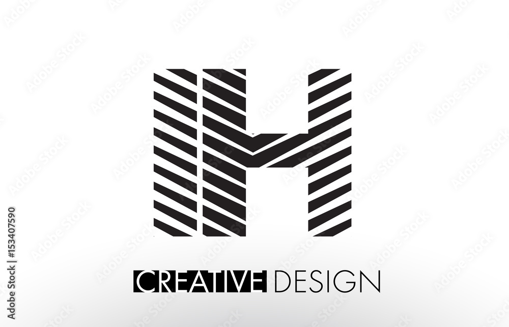 IH I H Lines Letter Design with Creative Elegant Zebra IH I H Lines Letter Design with Creative Elegant Zebra