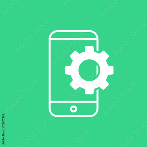 Free Download Setting parameters, mobile smartphone icon, vector illustration. Flat design style - GFXLoad