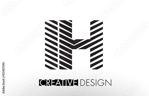 IH I H Lines Letter Design with Creative Elegant Zebra