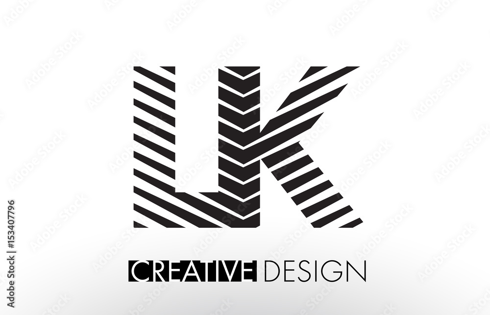 LK L K Lines Letter Design with Creative Elegant Zebra LK L K Lines Letter Design with Creative Elegant Zebra