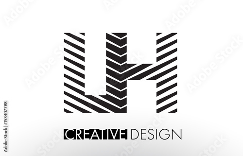LH L H Lines Letter Design with Creative Elegant Zebra