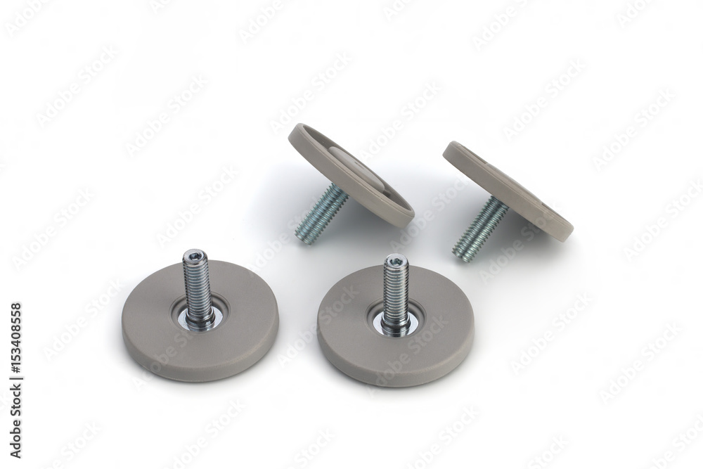 Furniture accessories, legs for a cabinet on a white background Furniture accessories, legs for a cabinet on a white background