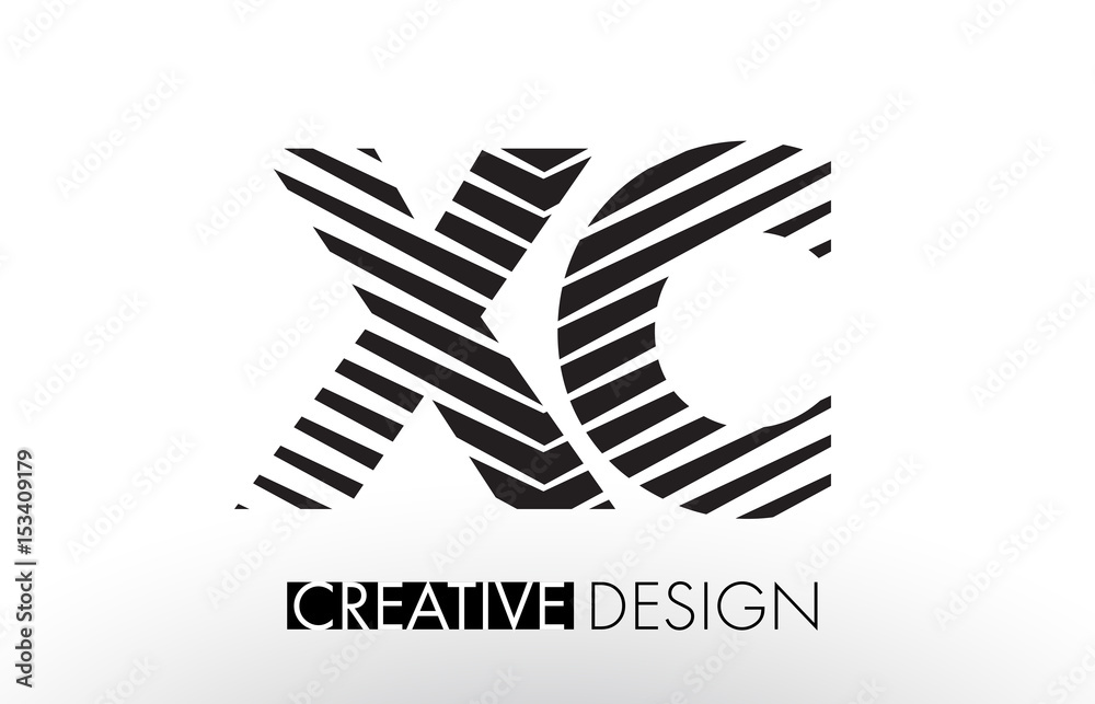 XC X C Lines Letter Design with Creative Elegant Zebra XC X C Lines Letter Design with Creative Elegant Zebra