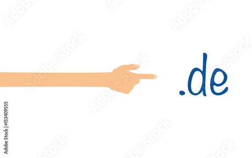 Finger zeigt auf de Domain