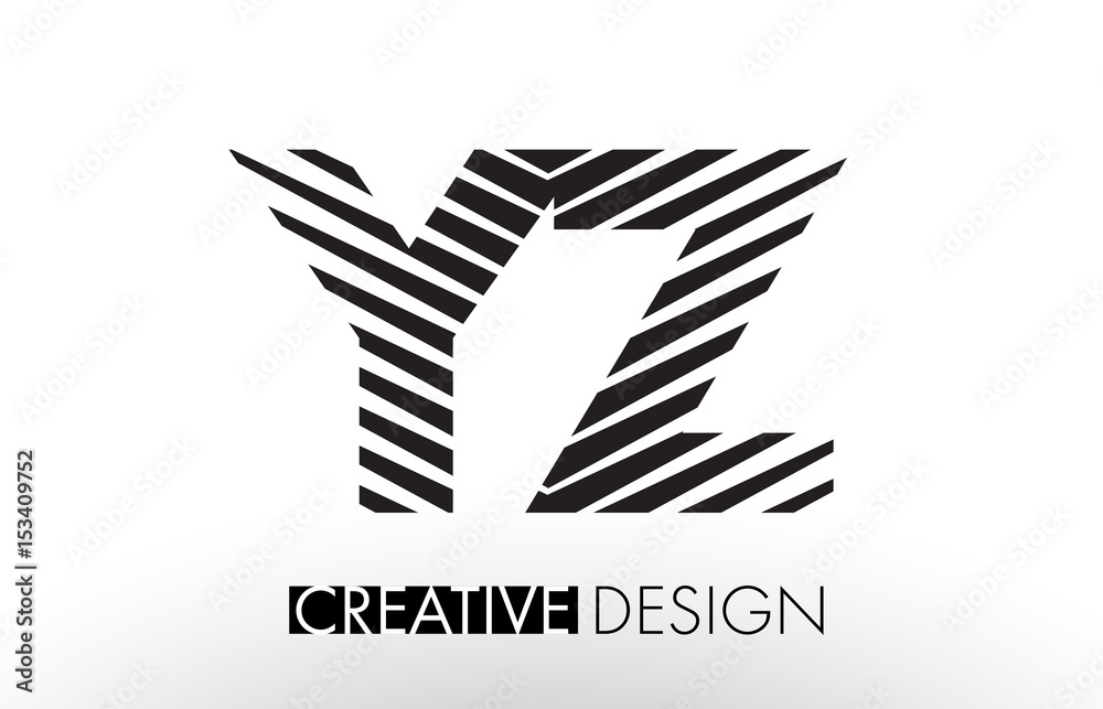 YZ Y Z Lines Letter Design with Creative Elegant Zebra YZ Y Z Lines Letter Design with Creative Elegant Zebra