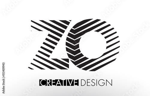 ZO Z O Lines Letter Design with Creative Elegant Zebra