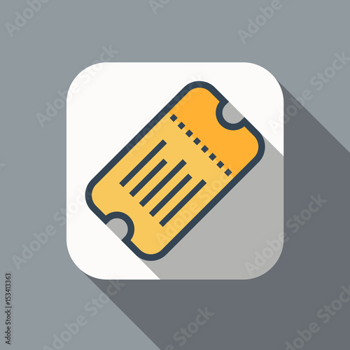 Ticket icon on white background. flat style. Vector illustration.