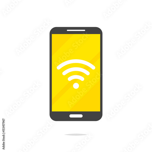 Smartphone wifi signal sign vector