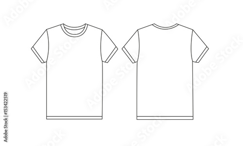 White t-shirt vector template mockup illustration