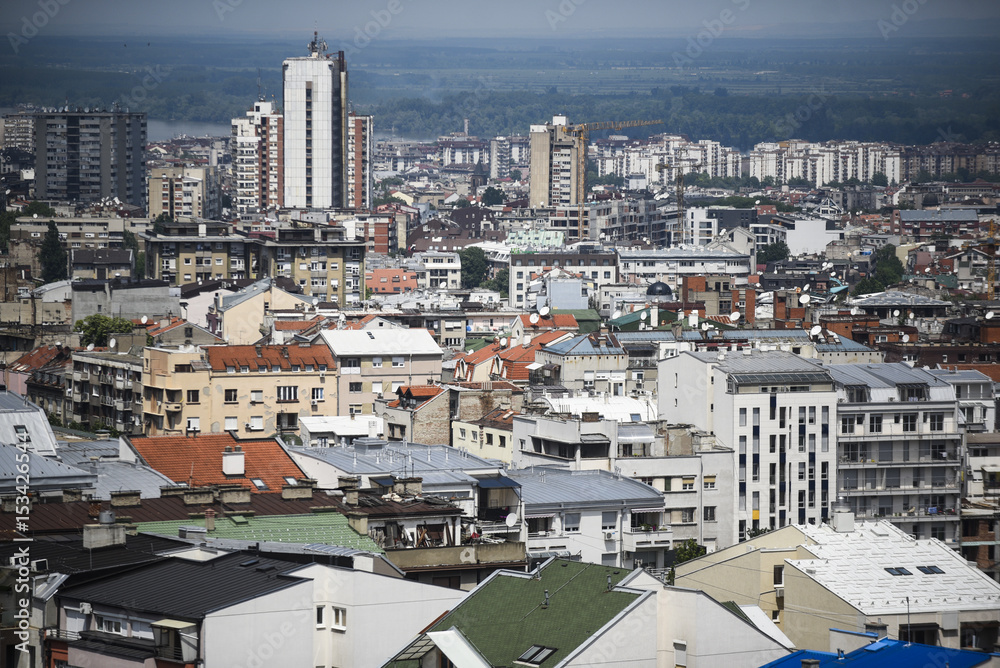 Obraz premium Aerial view of old Belgrade, capital of Serbia