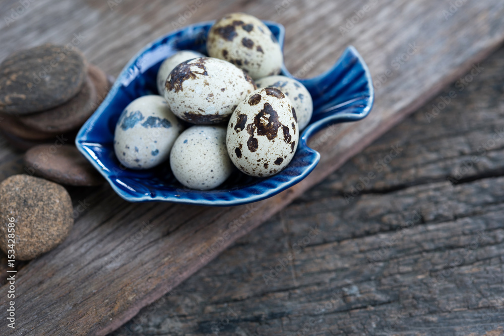 Obraz premium Quail egg on wood