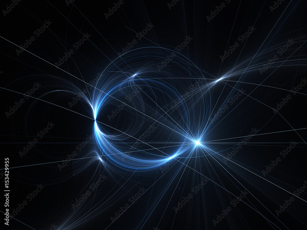 Blue glowing plasma with intersection lines in space Blue glowing plasma with intersection lines in space