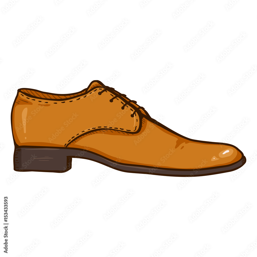 Vector Cartoon Illustration - Leather Men Shoe Vector Cartoon Illustration - Leather Men Shoe