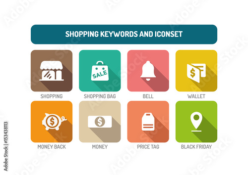 Shopping Flat Icon Set