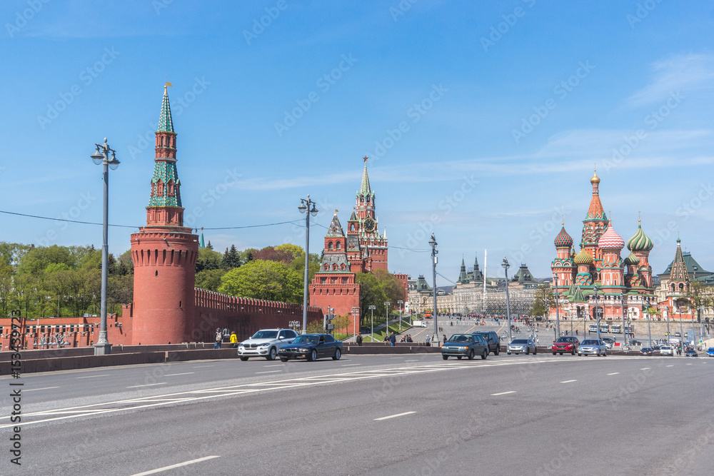 Red square view from Bolshoy Moskvoretsky Bridge, Russia Red square view from Bolshoy Moskvoretsky Bridge, Russia