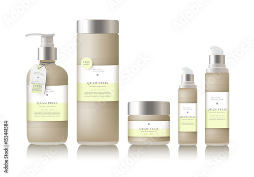 Realistic beige bottle for essential oil