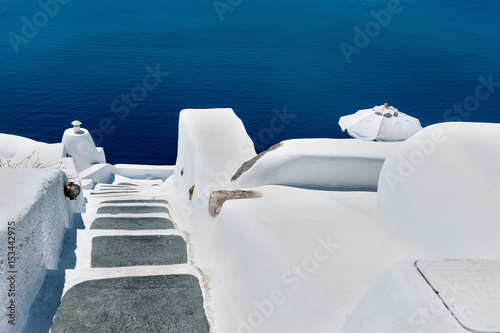 White architecture in Santorini island, Cyclades, Greece © alekosa