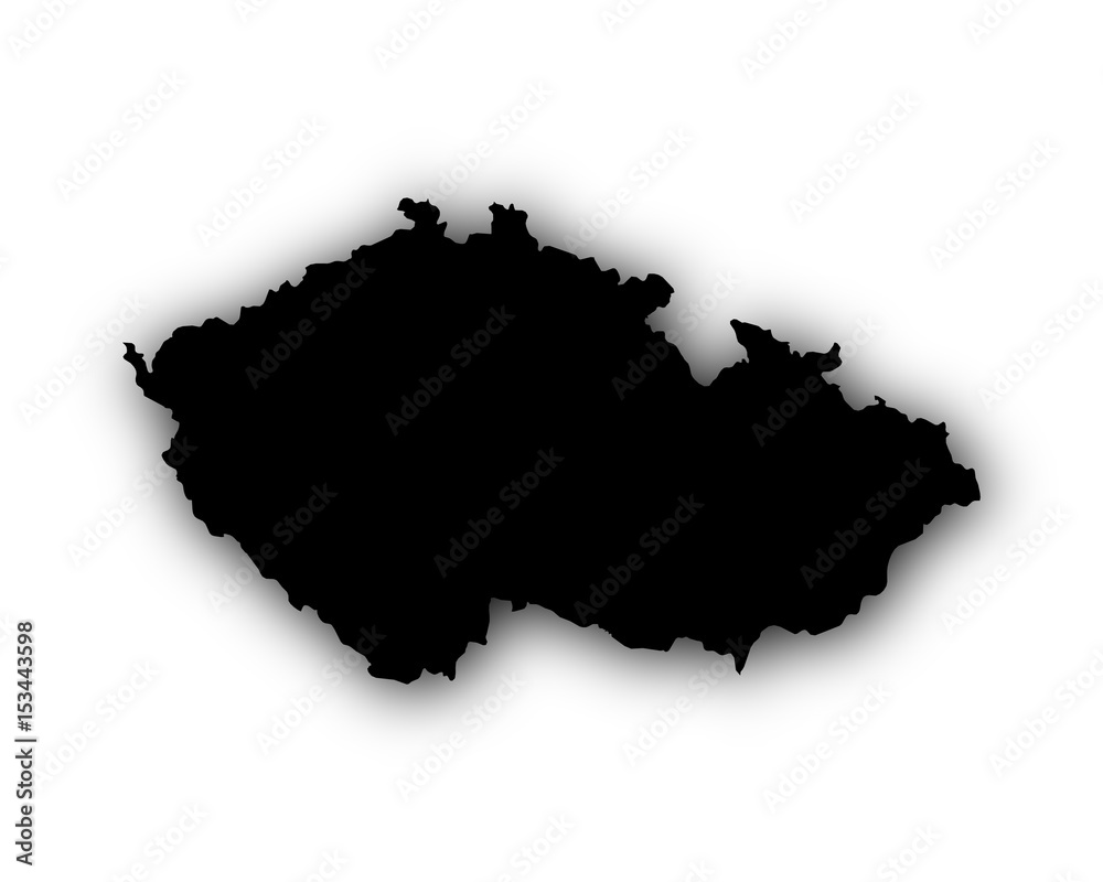Karte des Tschechien mit Schatten