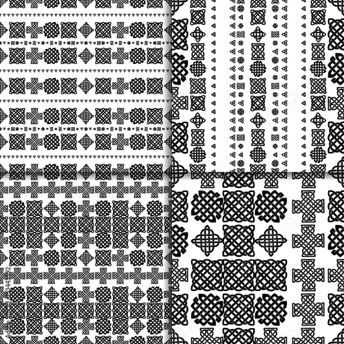 Celtic knot seamless pattern set