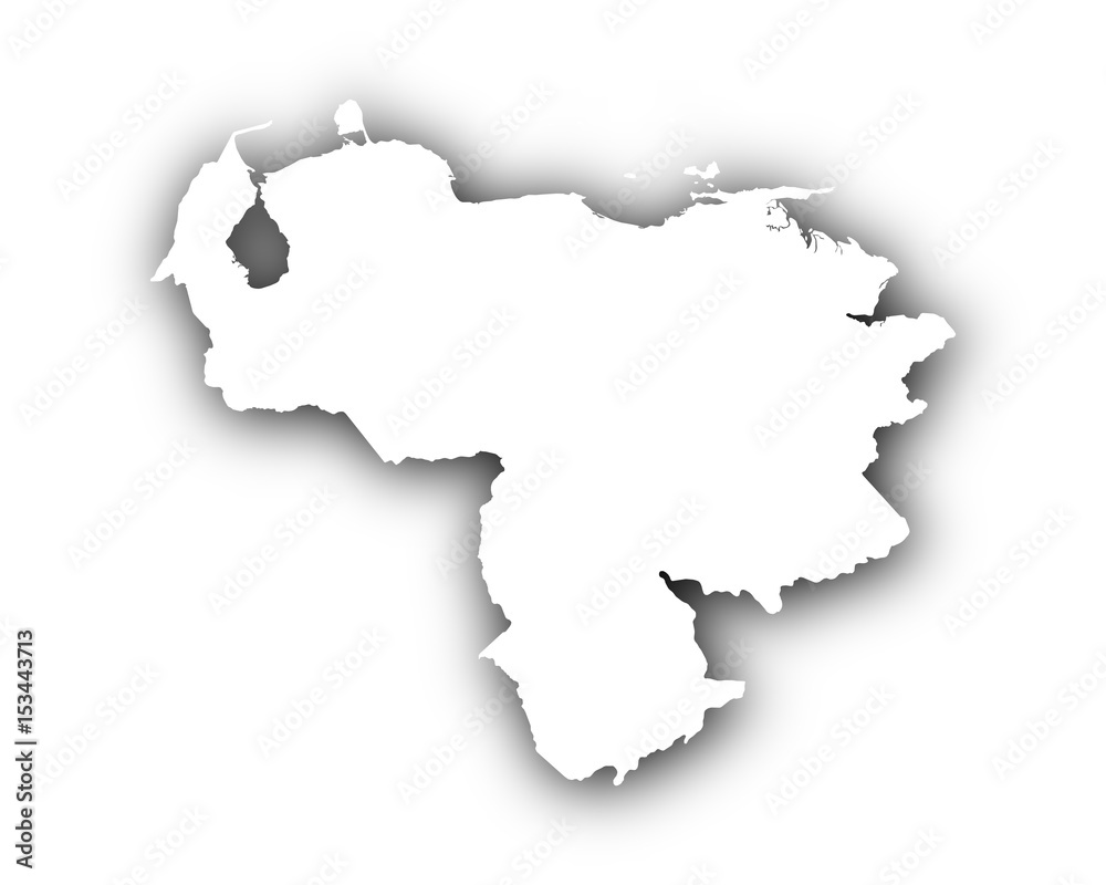Fototapeta premium Karte von Venezuela mit Schatten