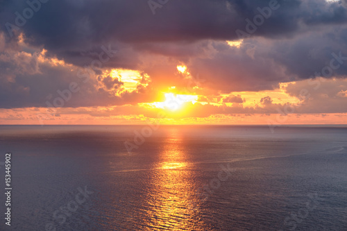 Viewpoint beautiful sunset over the sea