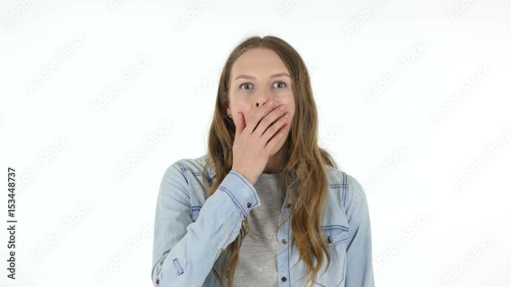 Woman Gesturing Shock, Amazed by Results Woman Gesturing Shock, Amazed by Results