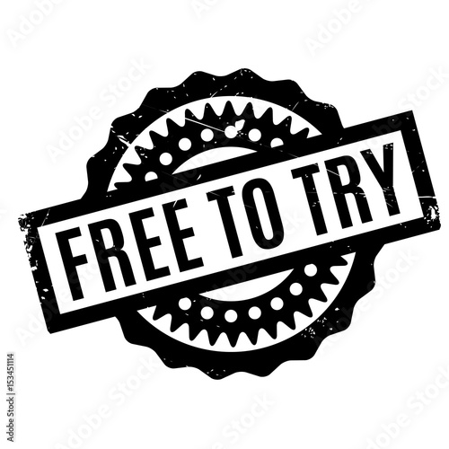 Free To Try rubber stamp. Grunge design with dust scratches. Effects can be easily removed for a clean, crisp look. Color is easily changed.