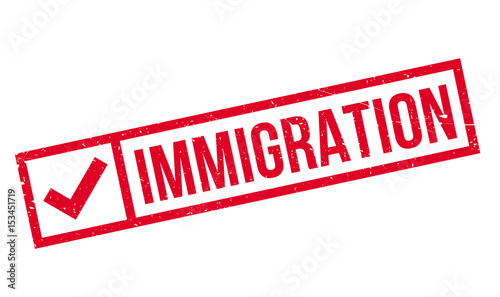 Immigration rubber stamp. Grunge design with dust scratches. Effects can be easily removed for a clean, crisp look. Color is easily changed.