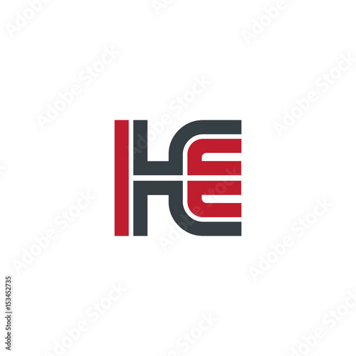 Initial Letter HE Linked Design Logo