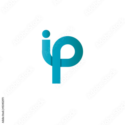 Initial Letter IP Rounded Lowercase Logo