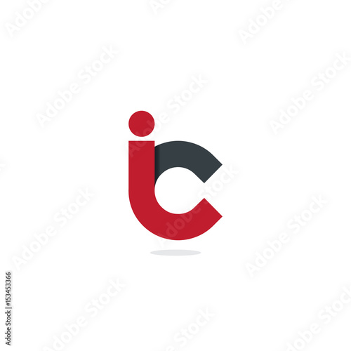 Initial Letter IC Rounded Lowercase Design Logo