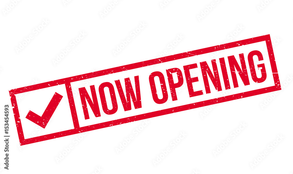 Now Opening rubber stamp. Grunge design with dust scratches. Effects can be easily removed for a clean, crisp look. Color is easily changed. Now Opening rubber stamp. Grunge design with dust scratches. Effects can be easily removed for a clean, crisp look. Color is easily changed.